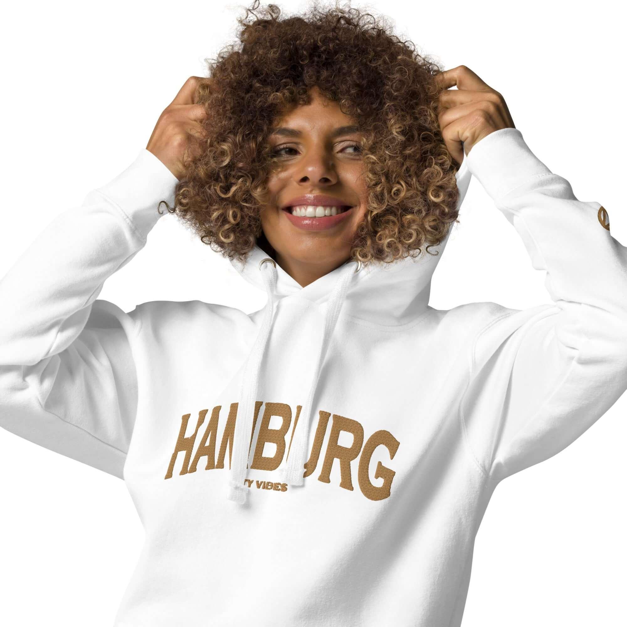 TOV Hoodie City | HAMBURG (Weiß/Gold) * Unisex