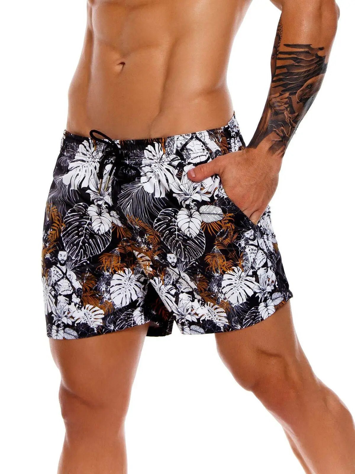 JOR 1160 WILL Boardshorts Blumen Badeshorts Badehose Surfershorts bedruckt Motiv - noodosz
