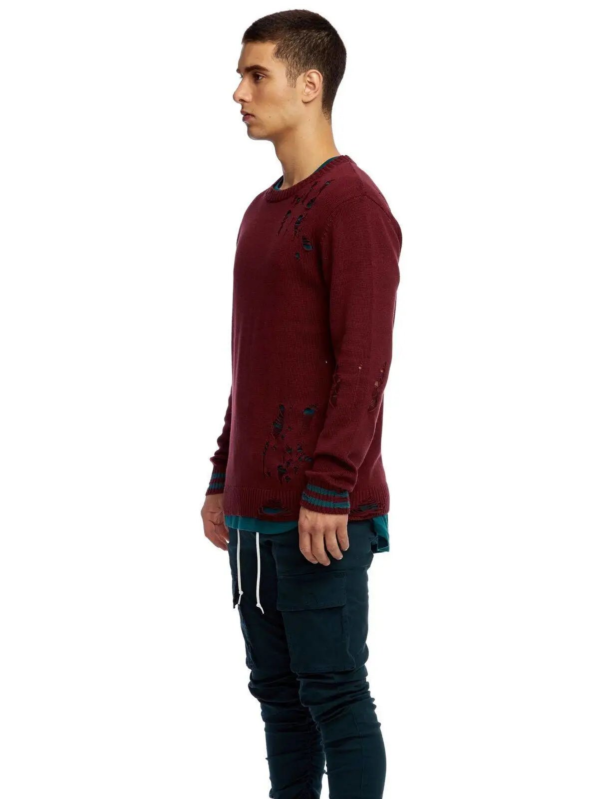 KUWALLA DESTROYED KNIT Sweater Strickpulli Langarm - noodosz KUWALLA DESTROYED KNIT Sweater Strickpulli Langarm, Gr. XL Kuwalla Kleidung & Accessoires:Herrenmode:Pullover & Strick nudosz.myshopify.com