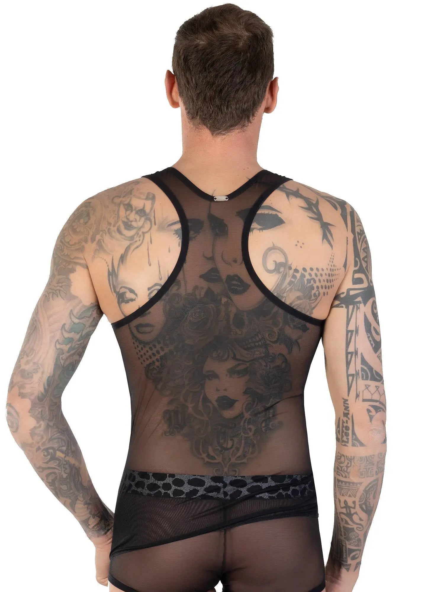 ROS VENEZIANI 7417 Netz Mesh Herren - Tank Top Unterhemd Shirt Party Gogo - noodosz