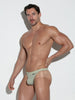 Man modeling Code 22 CORE Microfiber Thong 2155, featuring slim fit, breathable, ultralight fabric in soft green. Code 22 CORE Microfiber Thong 2155, G-String Code 22 Kleidung & Accessoires:Herren:Herrenmode:Unterwäsche nudosz.myshopify.com