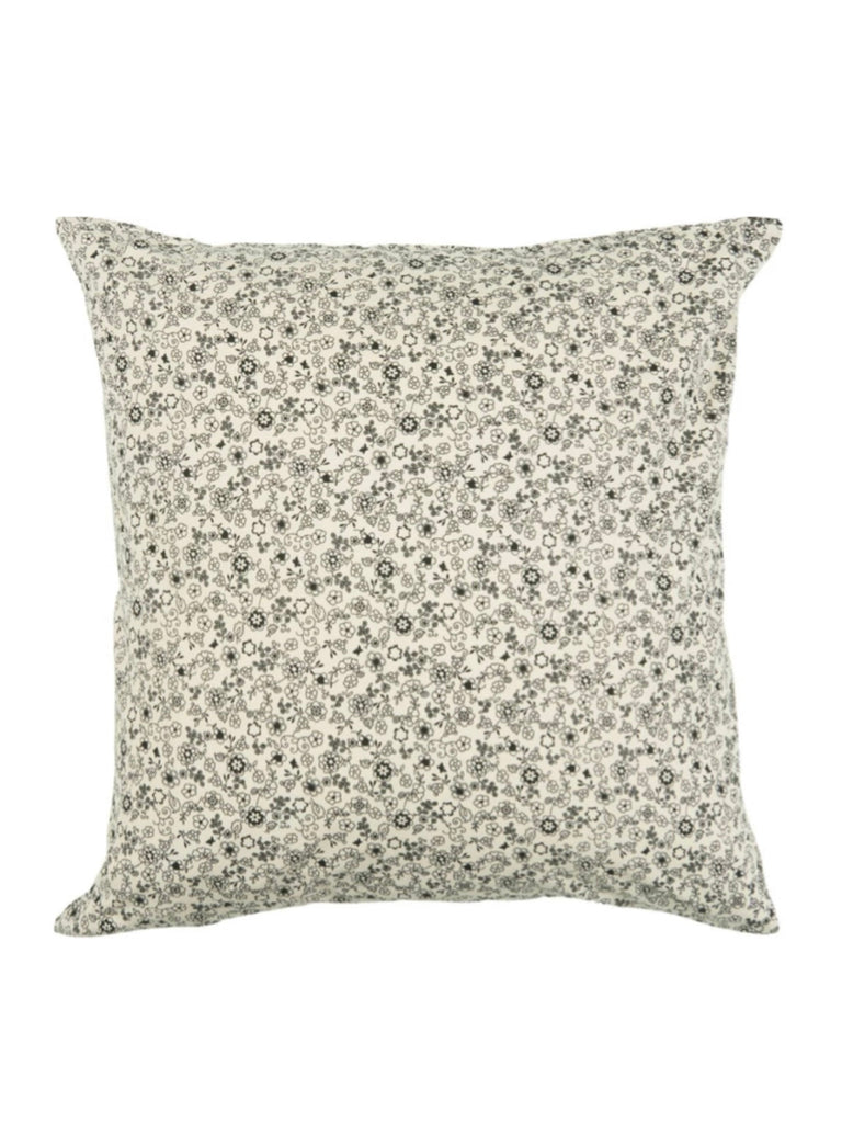 Dekokissen Blumen beige/schwarz