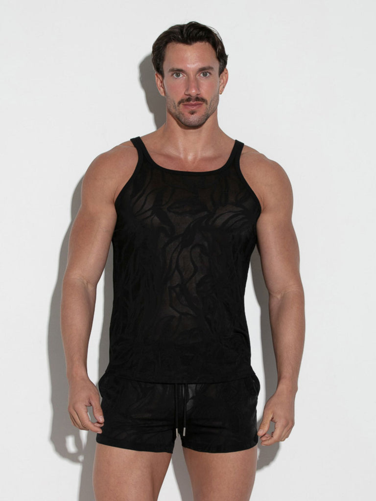 CODE 22 BRIGATE JAQUARD Tank Top 9757 Black Code 22 Kleidung & Accessoires:Herren:Herrenmode:Shirts & Hemden:T-Shirts nudosz.myshopify.com