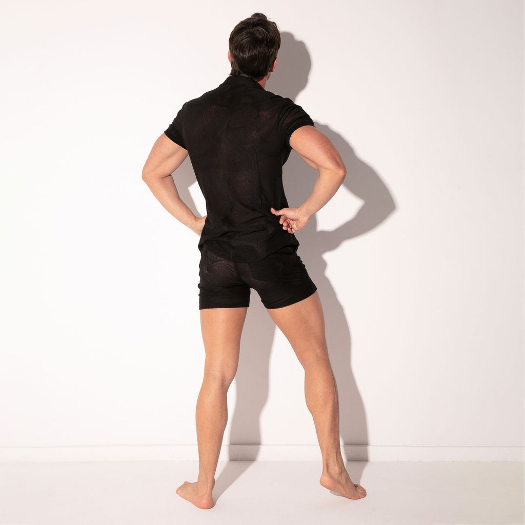 CODE 22 durchsichtiges, besticktes HEMD, 9829