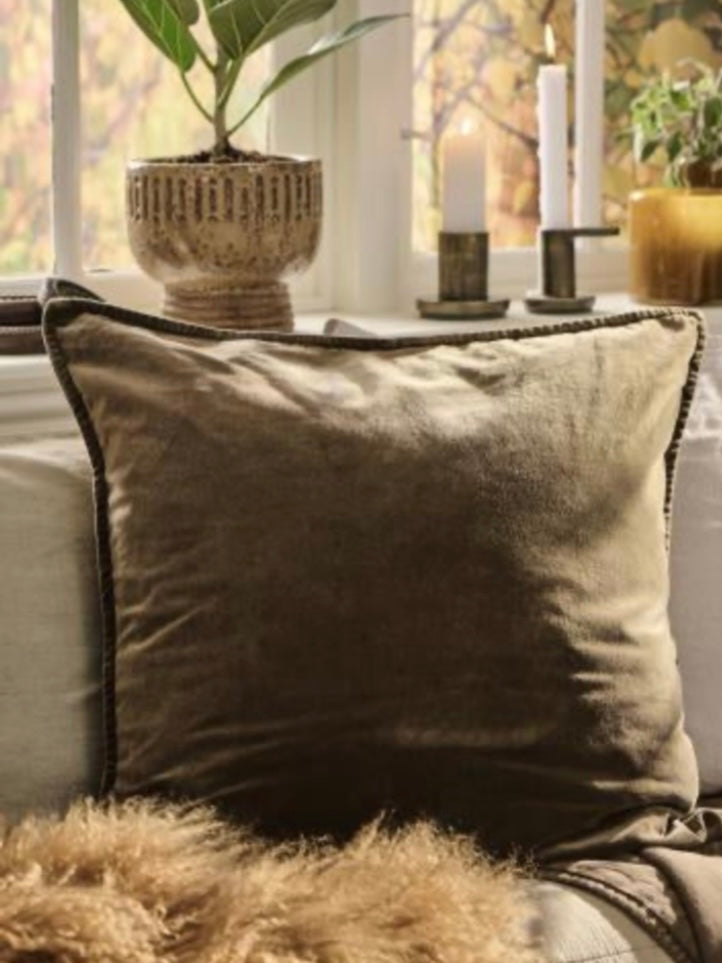 Dekokissen Velours chocolate 52x52cm