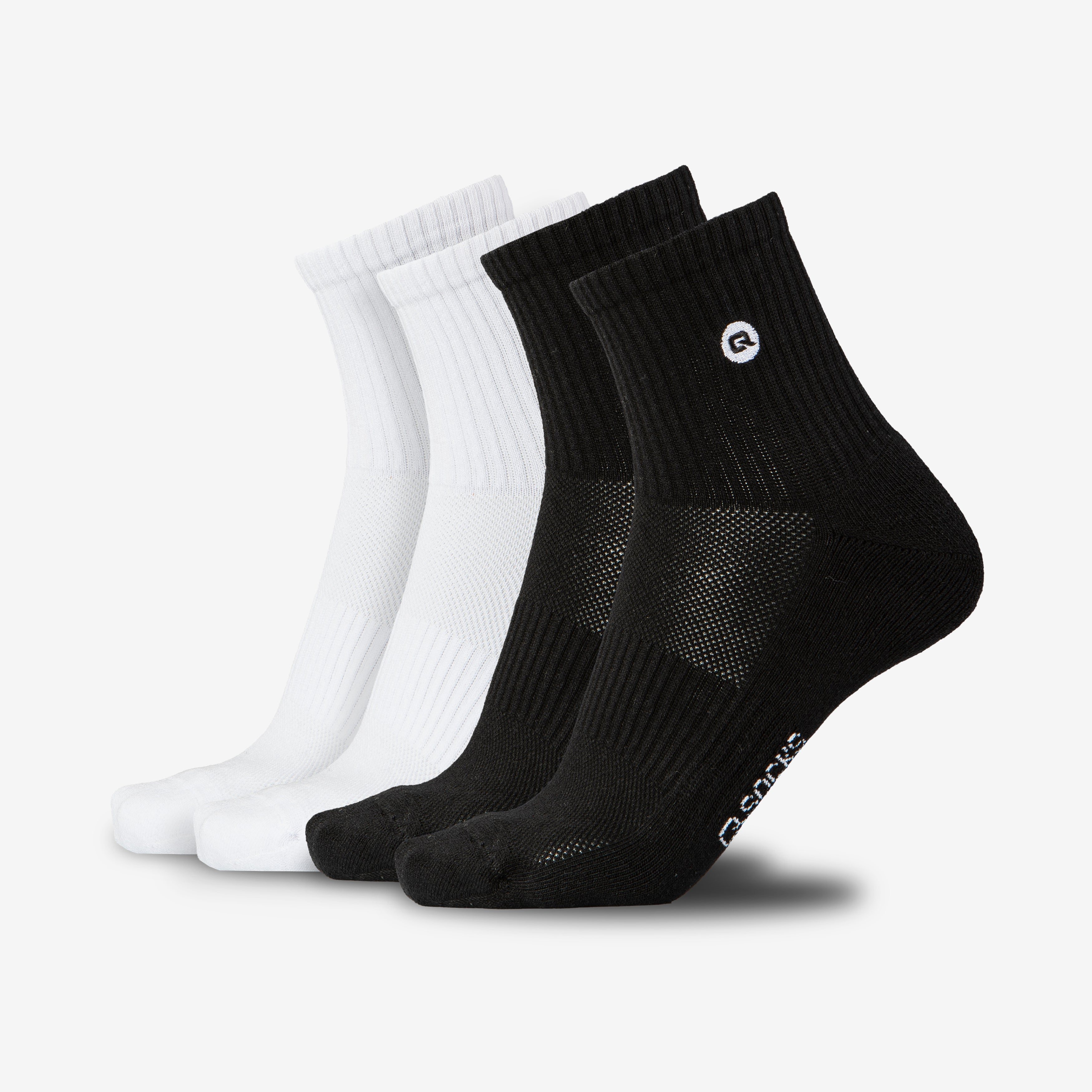 Quarter Mittelhohe Socken gepolstert für Damen und Herren 4X Paar