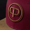 Snapback Cap - Burgundy & Suede