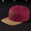 Snapback Cap - Burgundy & Suede