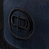 Snapback Cap - Navy Blue & Black Leather