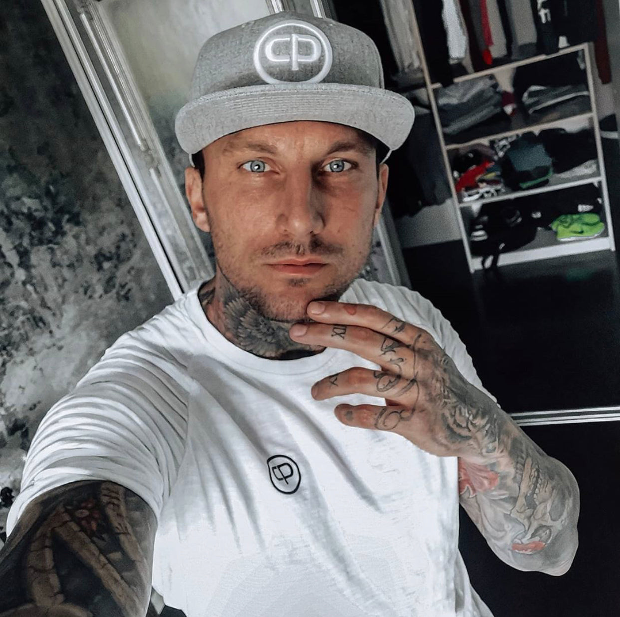 Snapback Cap - Grey & White 2.0