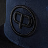 Snapback Cap - Navy Blue on Black