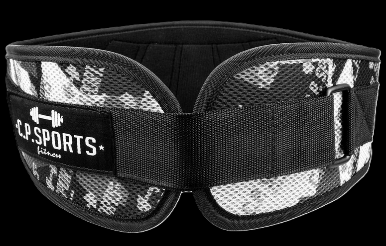 Gewichtshebegürtel / Profi-Ultraleichtgürtel - Camouflage Weiß - T7-3 -C.P. Sports