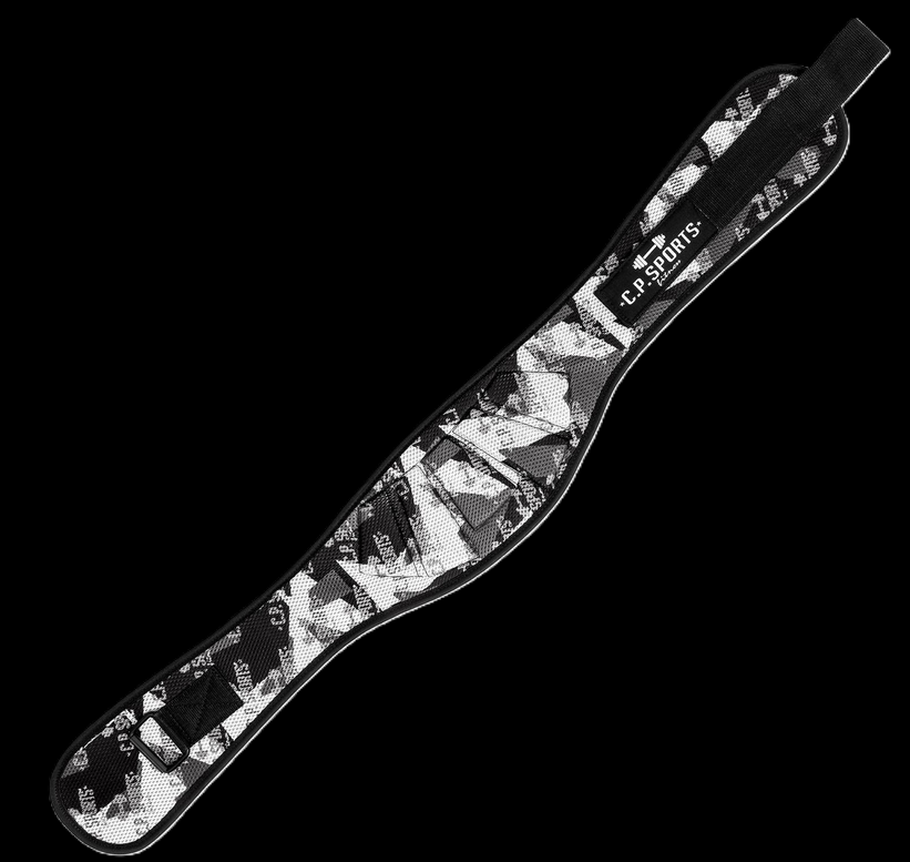 Gewichtshebegürtel / Profi-Ultraleichtgürtel - Camouflage Weiß - T7-3 -C.P. Sports