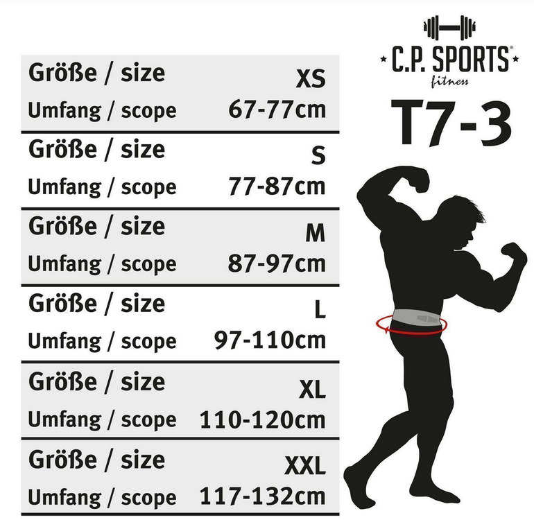 Gewichtshebegürtel / Profi-Ultraleichtgürtel - Schwarz - T7-3 -C.P. Sports
