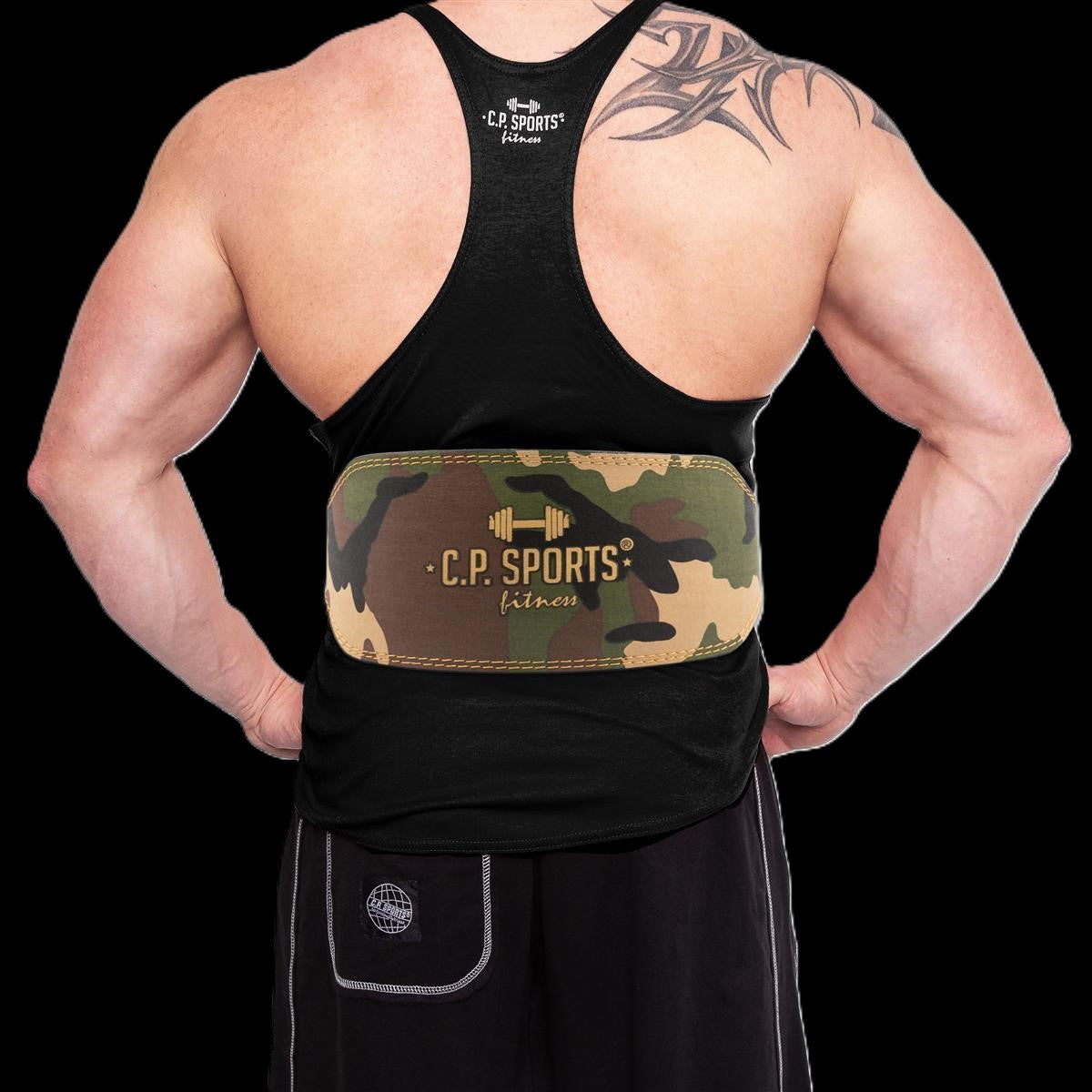 Gewichthebergürtel - Camouflage Grün - C.P. Sports - T4-9+11