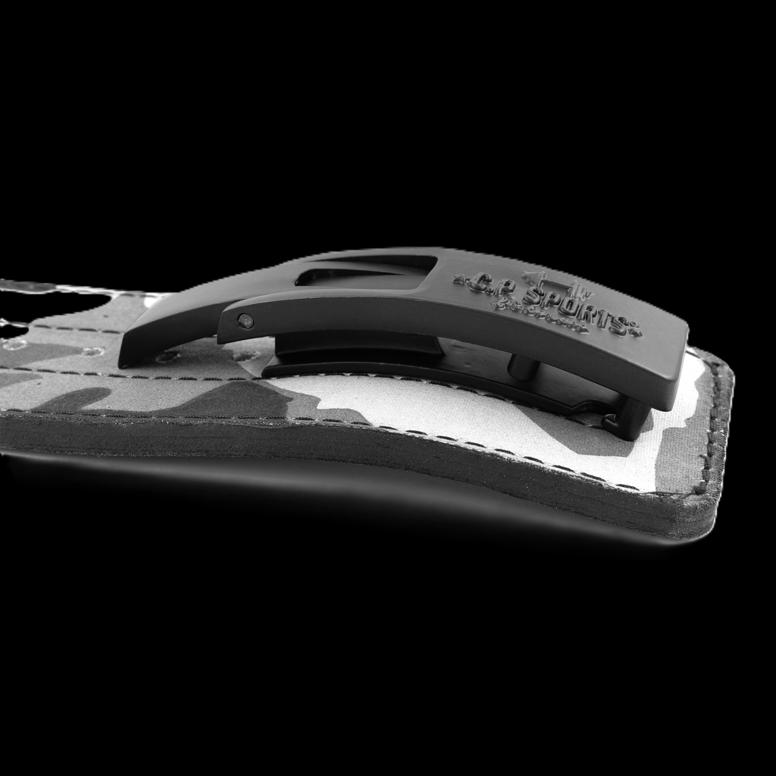 Profi Powerlifting-Gürtel mit Powerschnalle - Camouflage Weiß - C.P. Sports T9