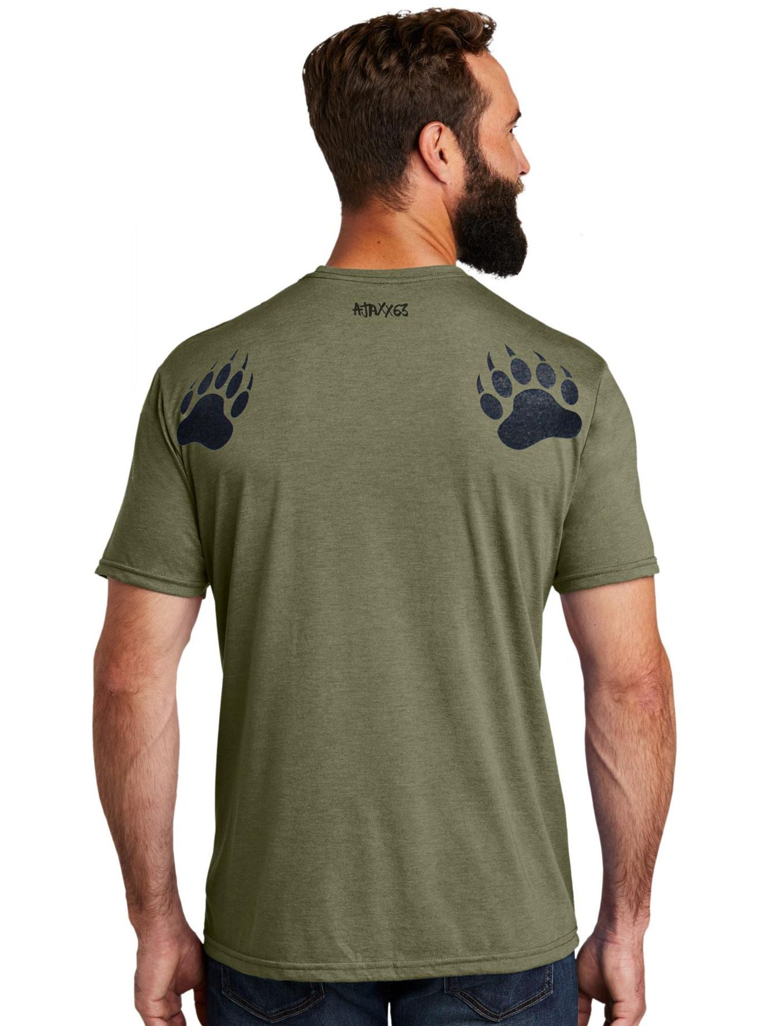 ajaxx63 BEAR BAIT, military green T-Shirt, print - noodosz ajaxx63 BEAR BAIT, military green T-Shirt, print ajaxx63 Kleidung & Accessoires:Herren:Herrenmode:Shirts & Hemden:T-Shirts nudosz.myshopify.com