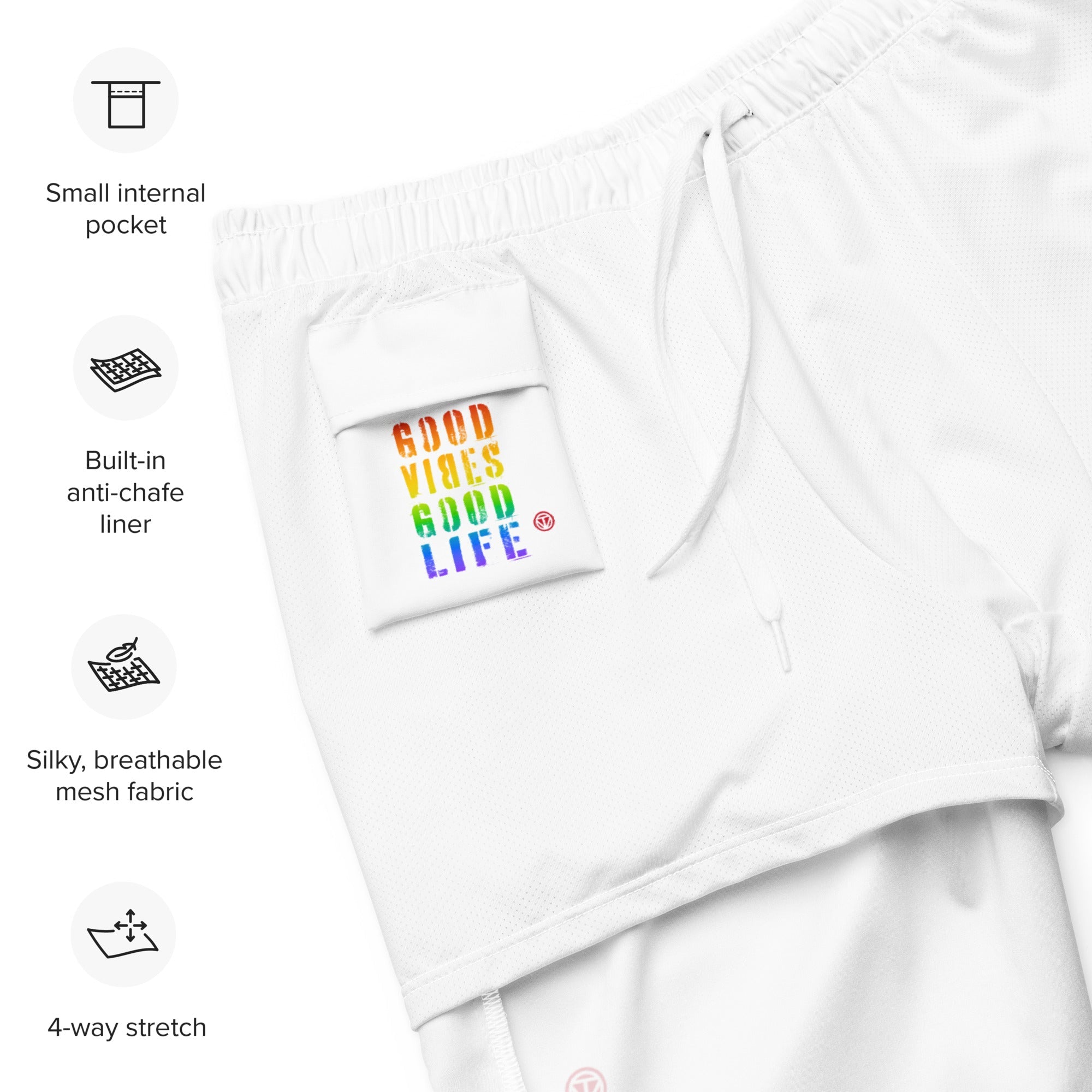 TOV Badeshorts VIBES II LGBTQ (Weiß)