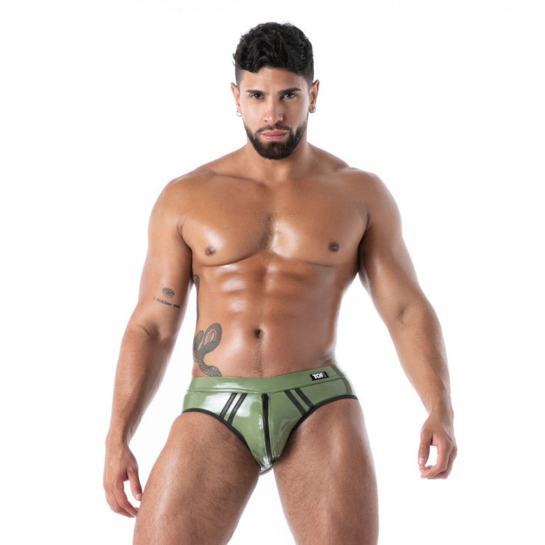 Bottomless Brief Latex Second Skin Khaki - noodosz - TOF Paris - 