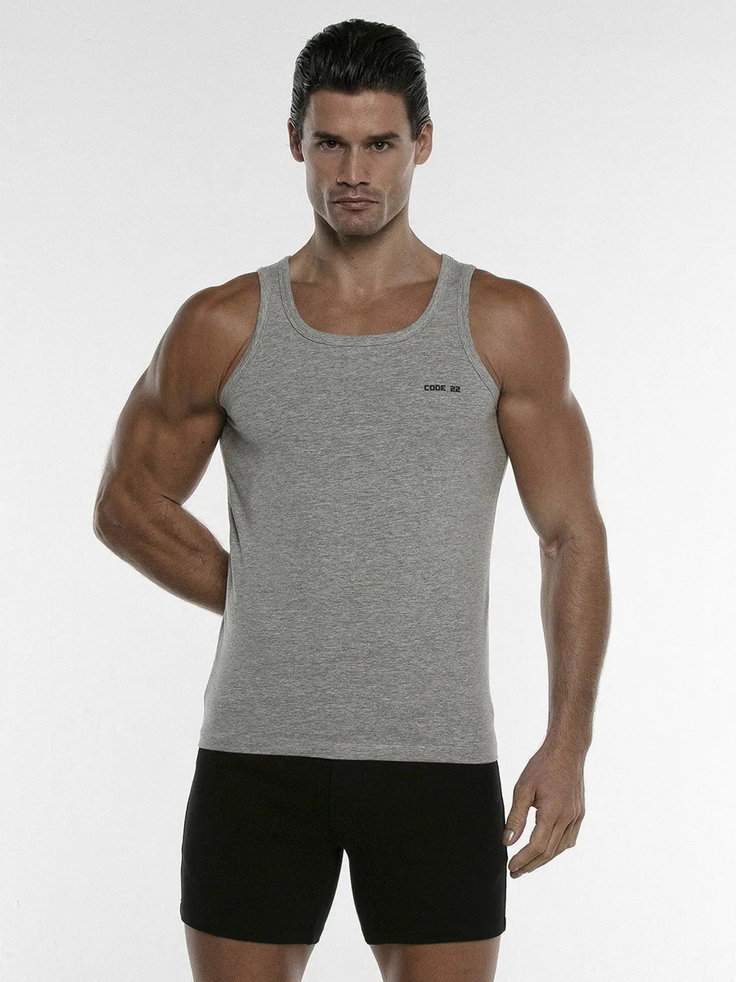 CODE 22 - BASIC TANK TOP 3300 - noodosz CODE 22  - BASIC TANK TOP 3300 Code 22 Kleidung & Accessoires:Herren:Herrenmode:Fitnessmode:Sporttops nudosz.myshopify.com