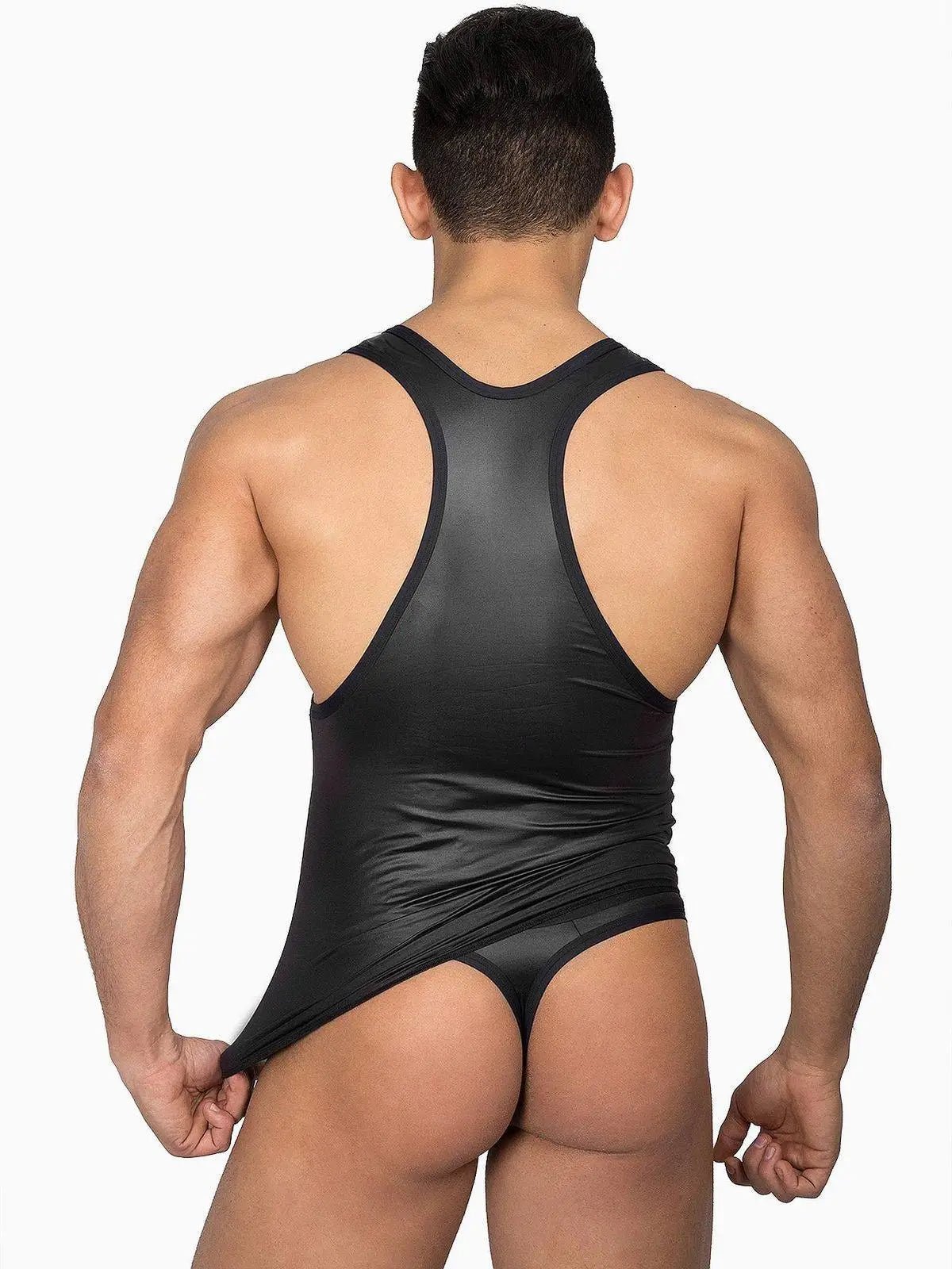 EROS VENEZIANI 7279 - Herren Unterhemd Tank Tanktop Veganes Leder - noodosz