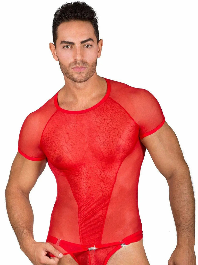EROS VENEZIANI 7300 - Netz Mesh Tattoo T-Shirt Unterhemd Shirt Party Gogo - noodosz