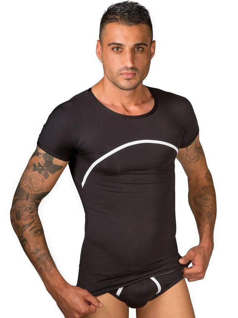EROS VENEZIANI CB100 Herren Unterhemd - T-Shirt Kurzarm Shirt Party Gogo - noodosz
