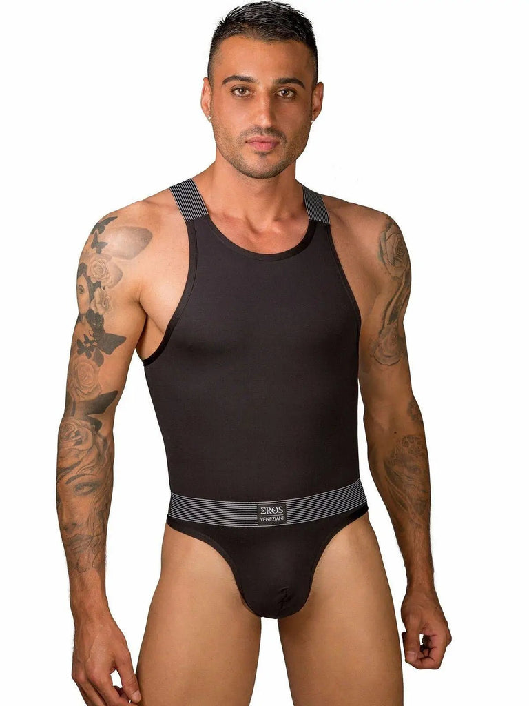 EROS VENEZIANI CB103 - Herren Body Bodysuit Overall Stretch Einteiler Singlet - noodosz