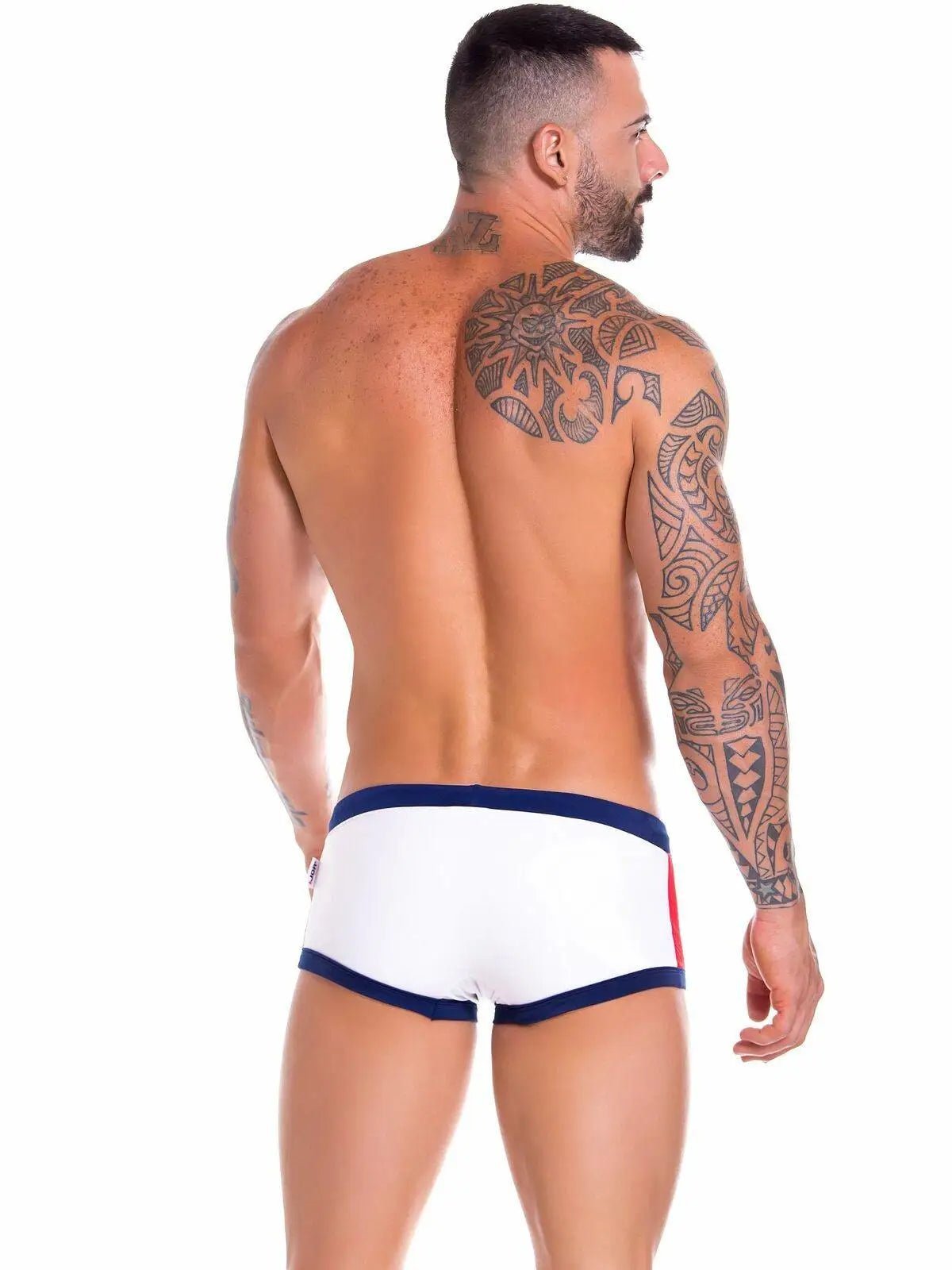 JOR 0890 Herren - Badehose Badeslip Bademode Neon Streifen Hipster - noodosz