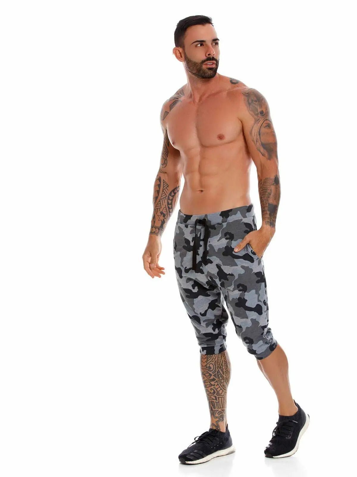 JOR 1058 Herren Sporthose 6/8 Trainingshose Jogginghose Fitness Gym Shorts - noodosz