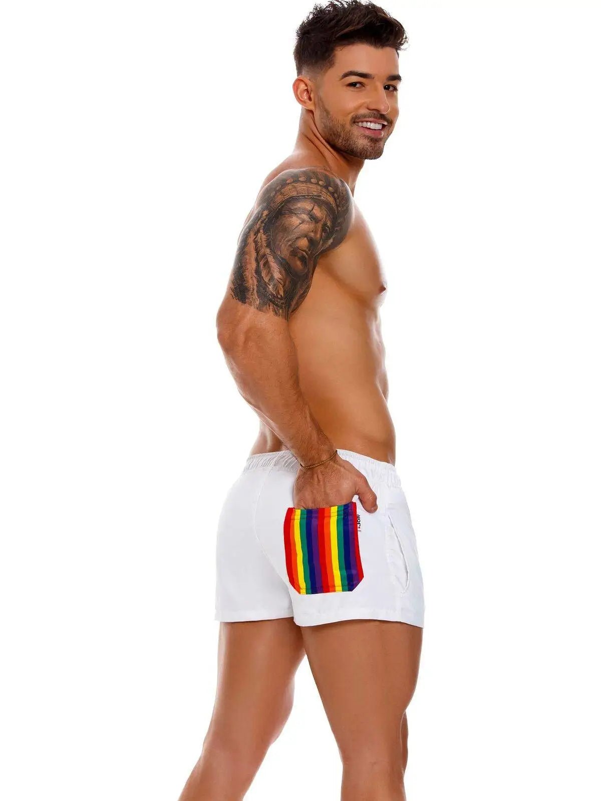 JOR 1168 PRIDE Badeshorts Badehose Surfershorts bedruckt Rainbow Regenbogen - noodosz
