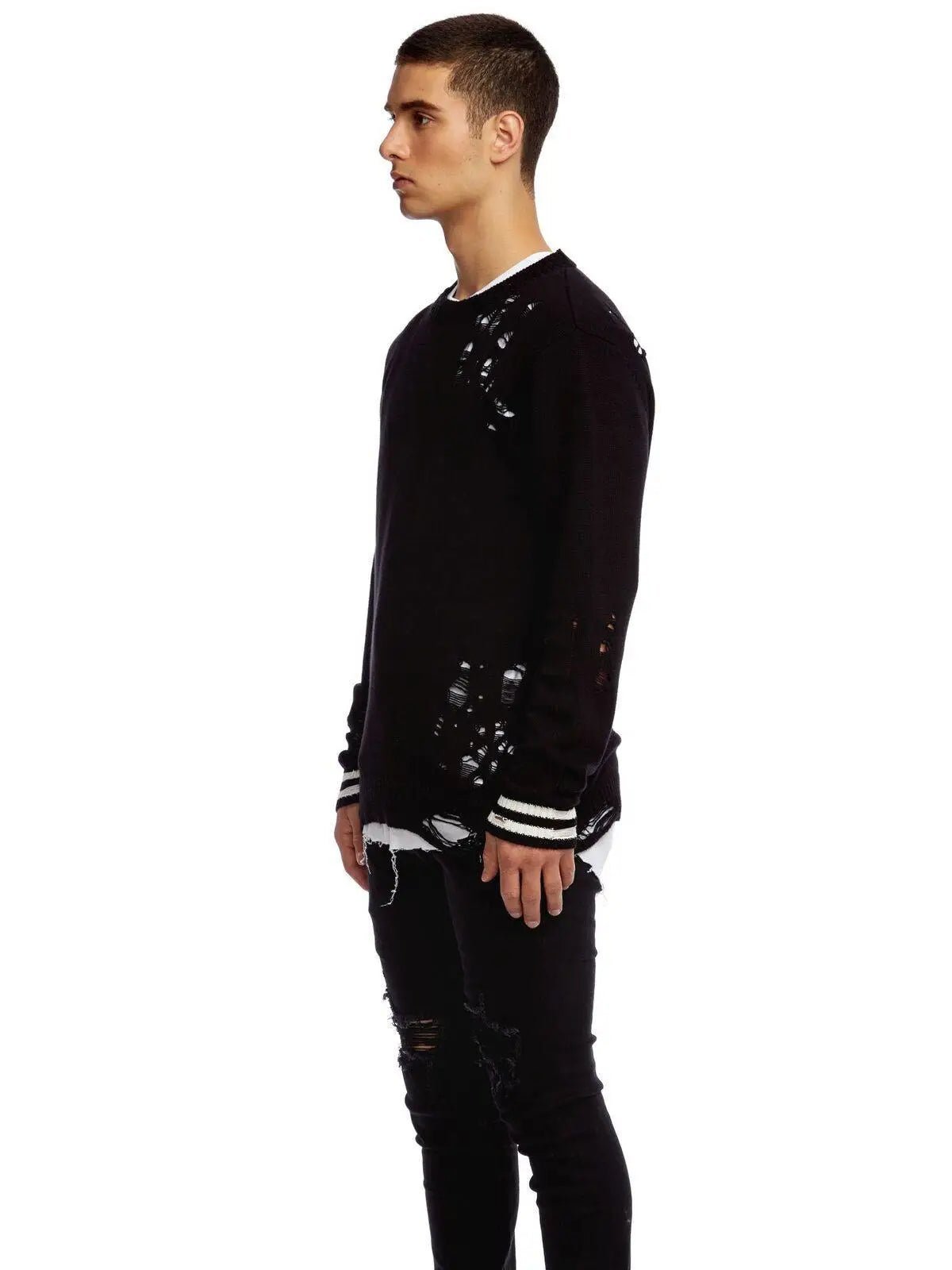 KUWALLA DESTROYED KNIT Sweater Strickpulli Langarm - noodosz KUWALLA DESTROYED KNIT Sweater Strickpulli Langarm, Gr. XL Kuwalla Kleidung & Accessoires:Herrenmode:Pullover & Strick nudosz.myshopify.com