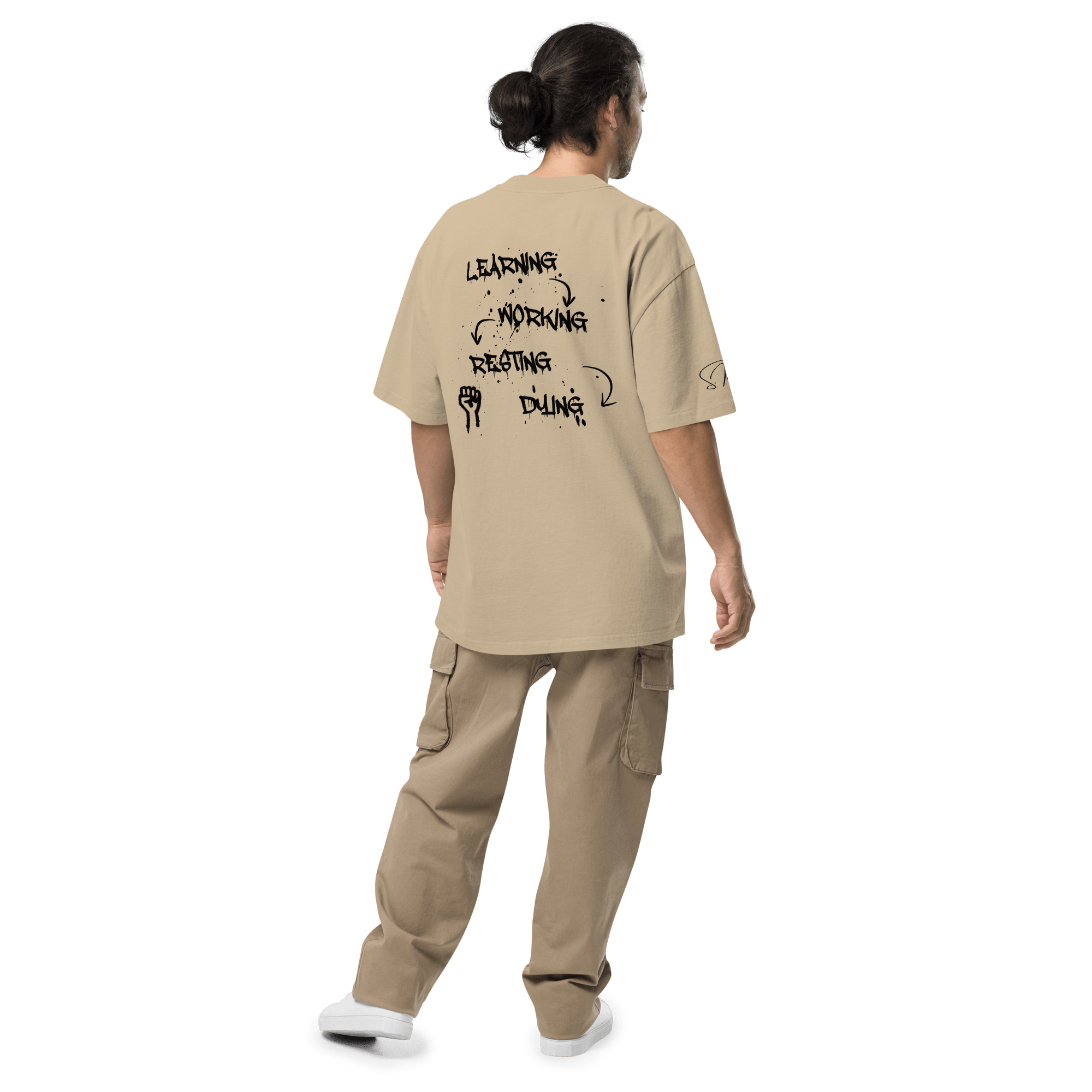 Oversized T-Shirt "LEARNING-DYING"