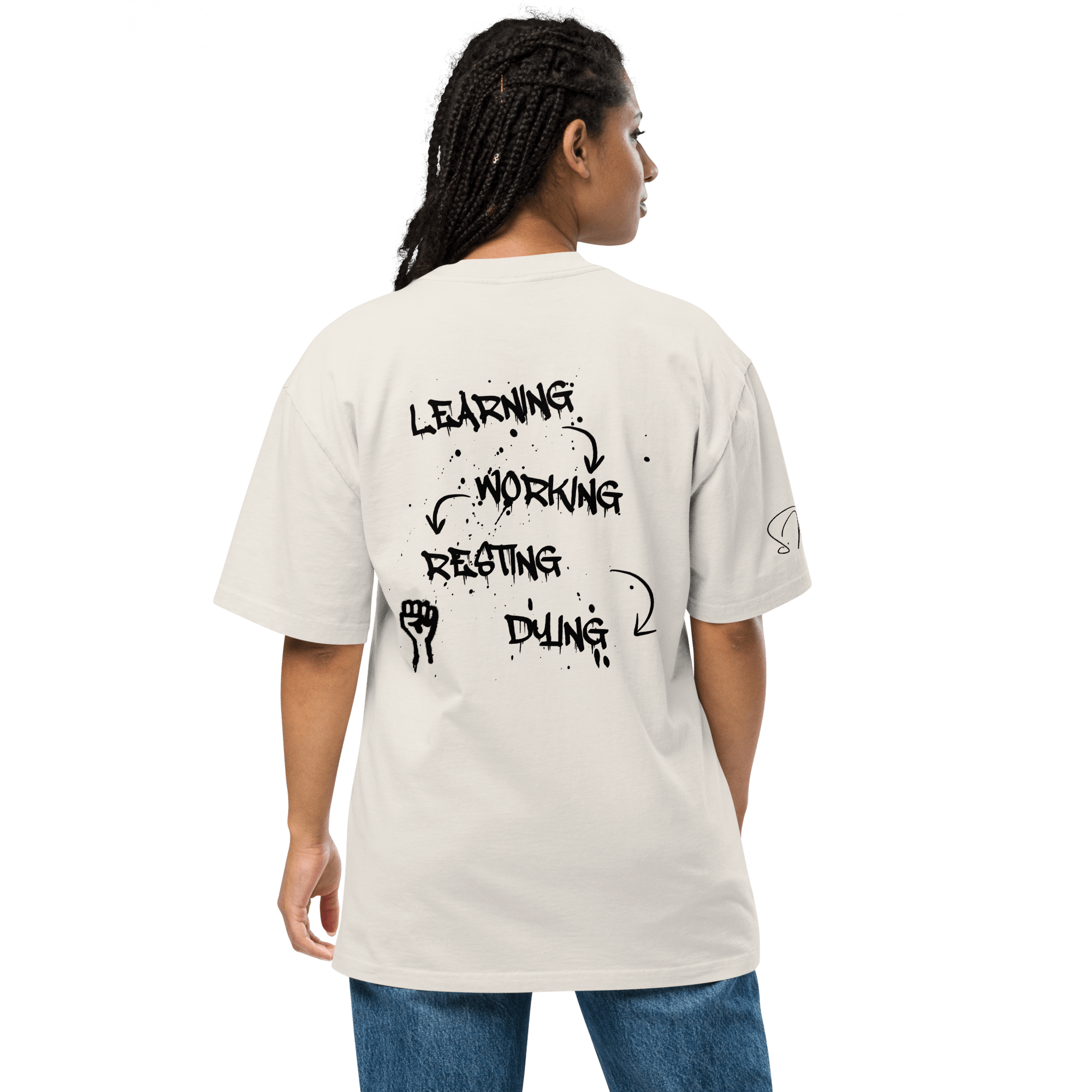 Oversized T-Shirt "LEARNING-DYING"