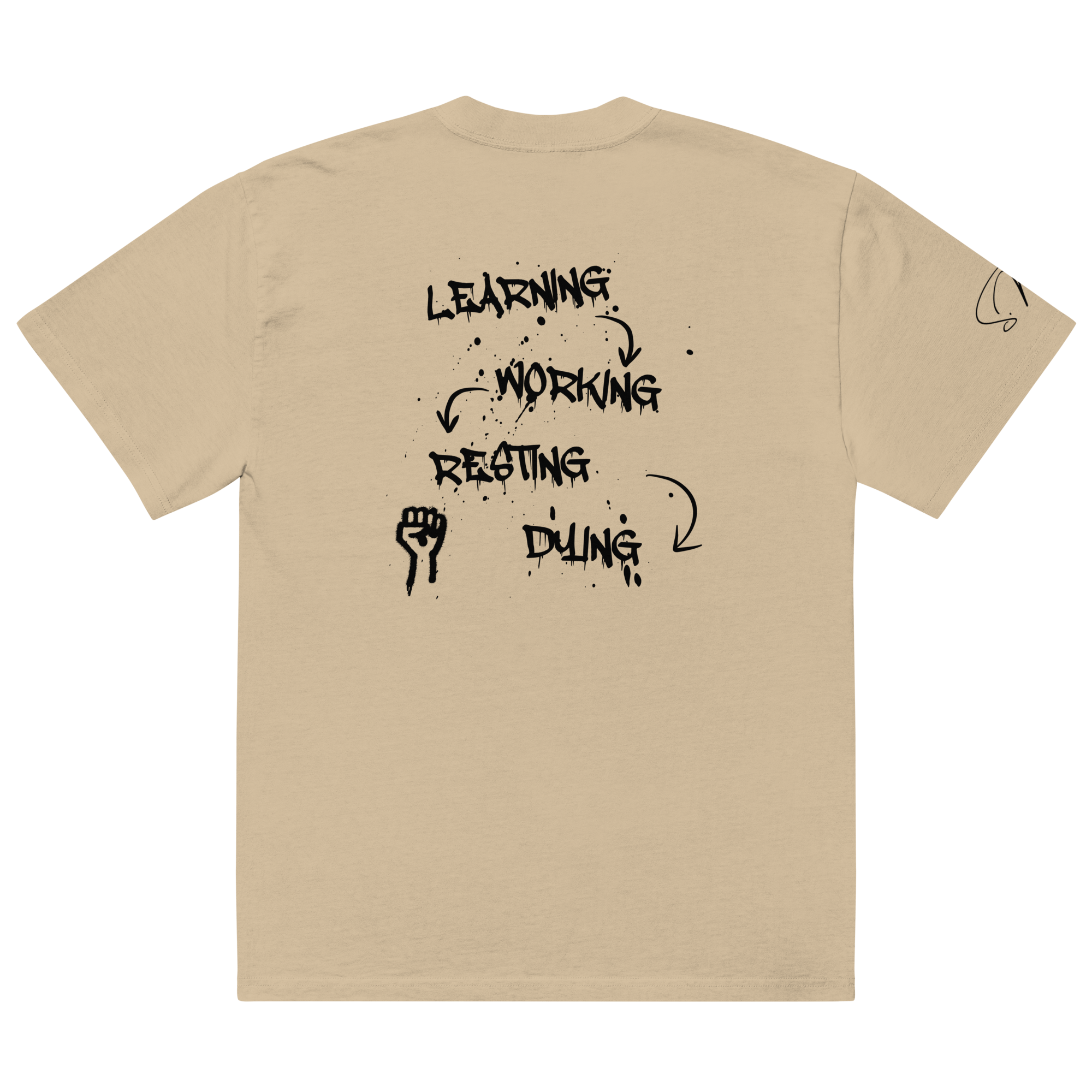 Oversized T-Shirt "LEARNING-DYING"