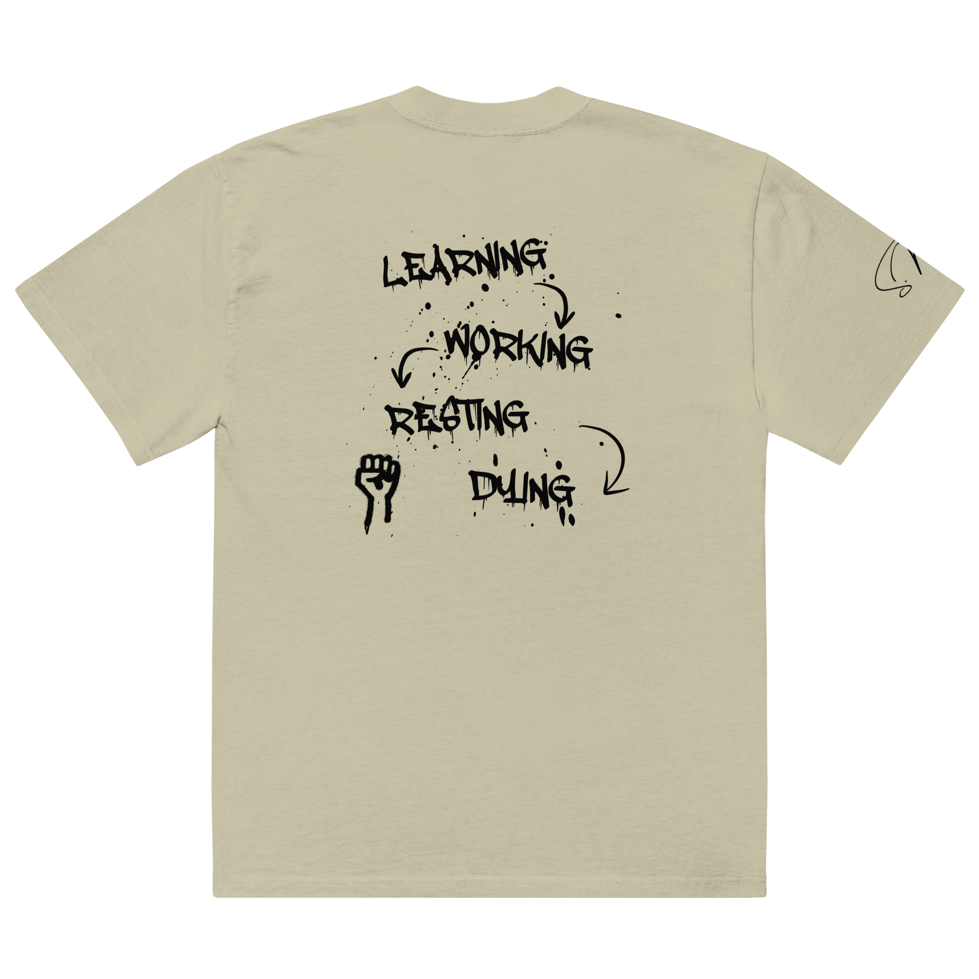 Oversized T-Shirt "LEARNING-DYING"