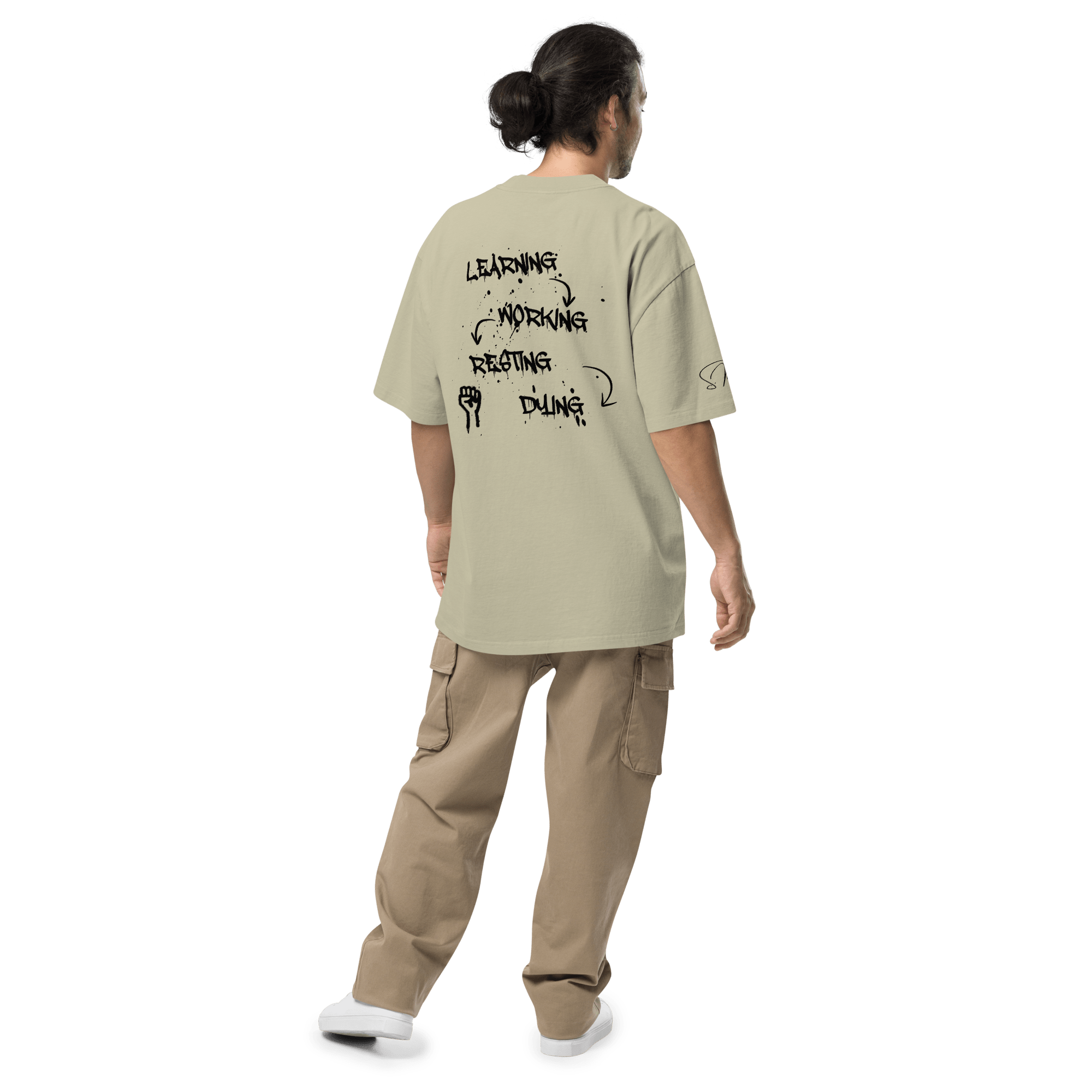 Oversized T-Shirt "LEARNING-DYING"