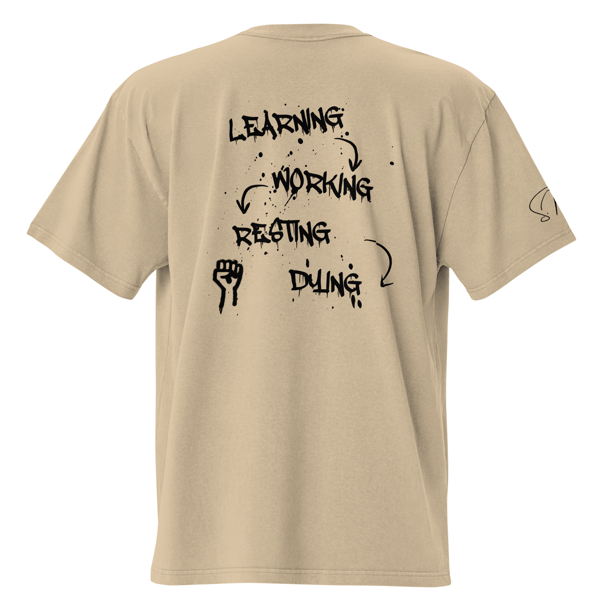 Oversized T-Shirt "LEARNING-DYING"