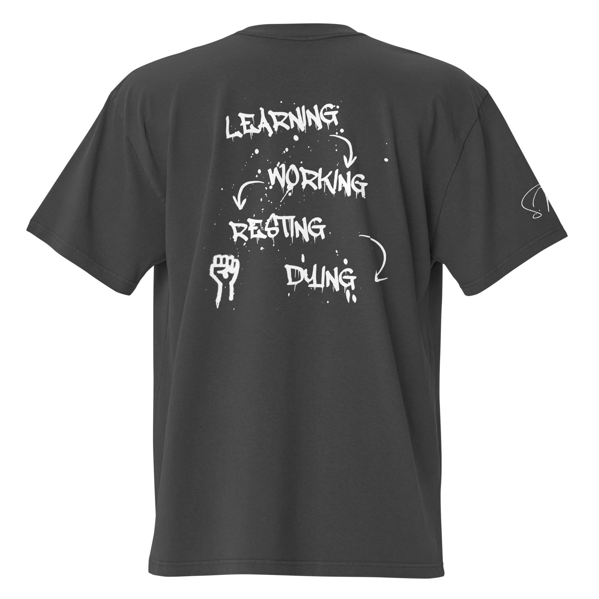Oversized T-Shirt "LEARNING-DYING"