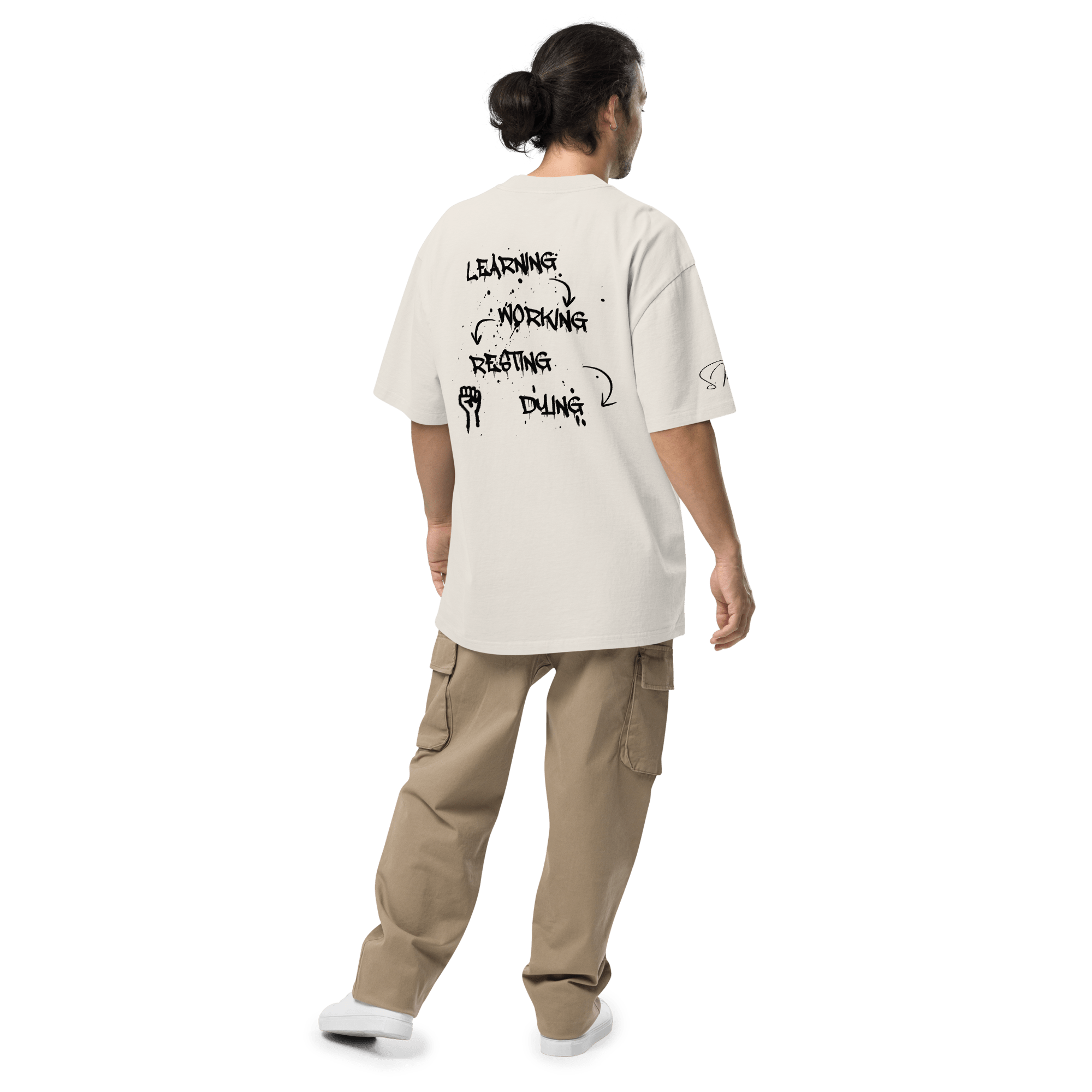 Oversized T-Shirt "LEARNING-DYING"
