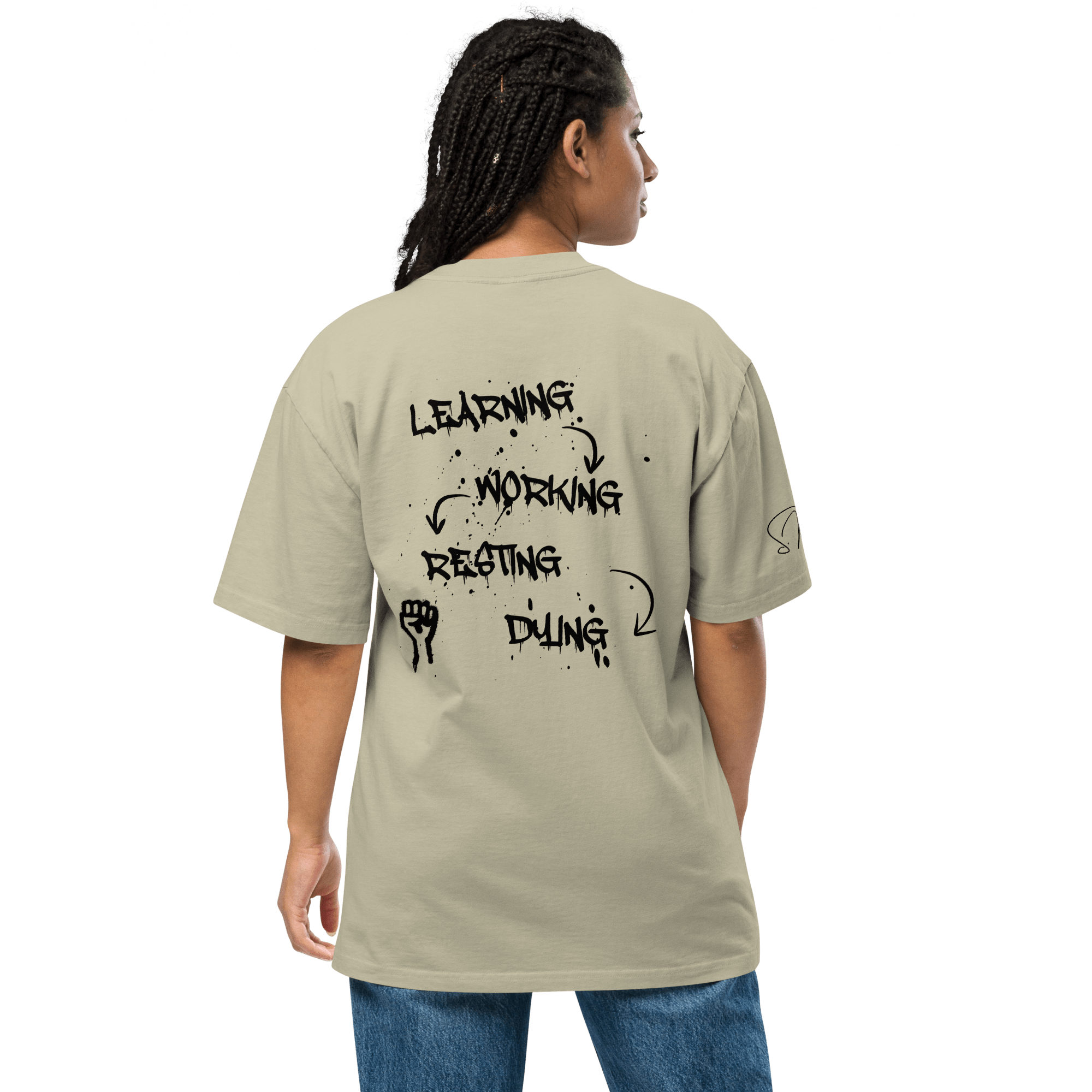 Oversized T-Shirt "LEARNING-DYING"