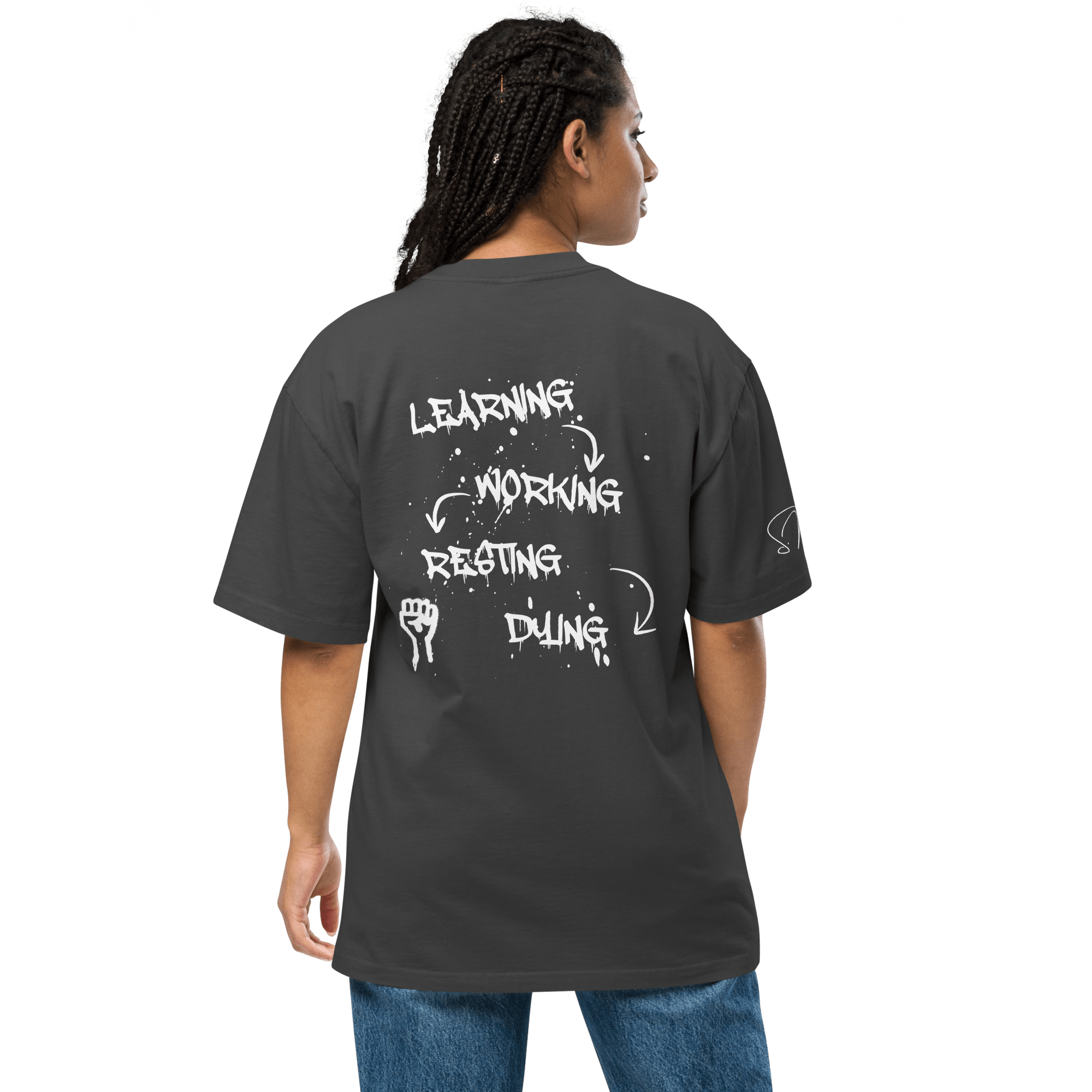 Oversized T-Shirt "LEARNING-DYING"