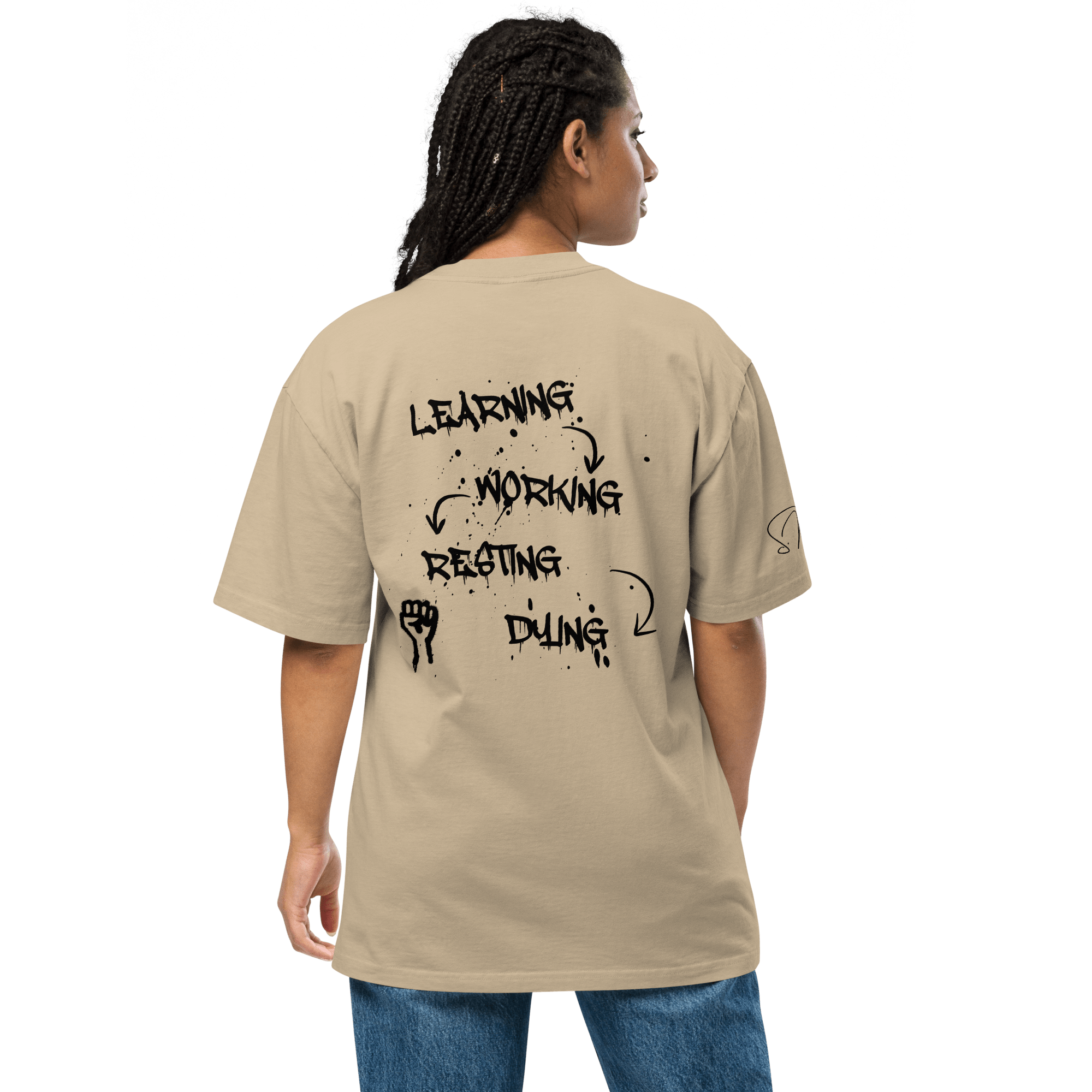Oversized T-Shirt "LEARNING-DYING"