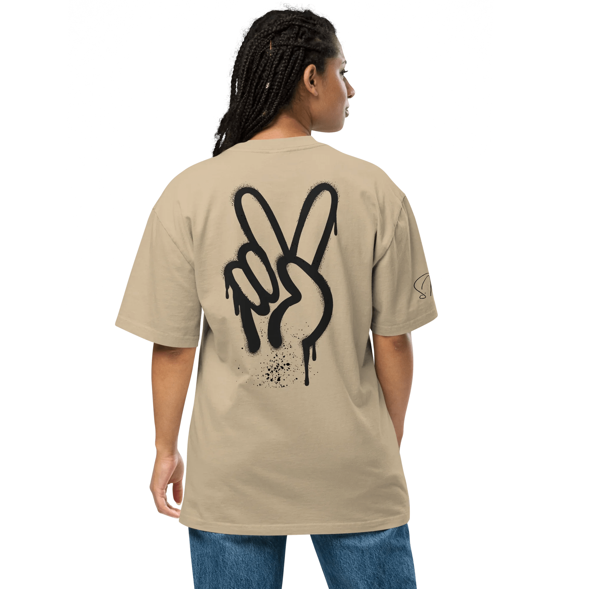 Oversized T-Shirt "Spray Peace", backprint
