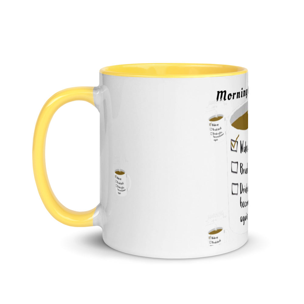 Morning things to do - Tasse mit farbiger Innenseite